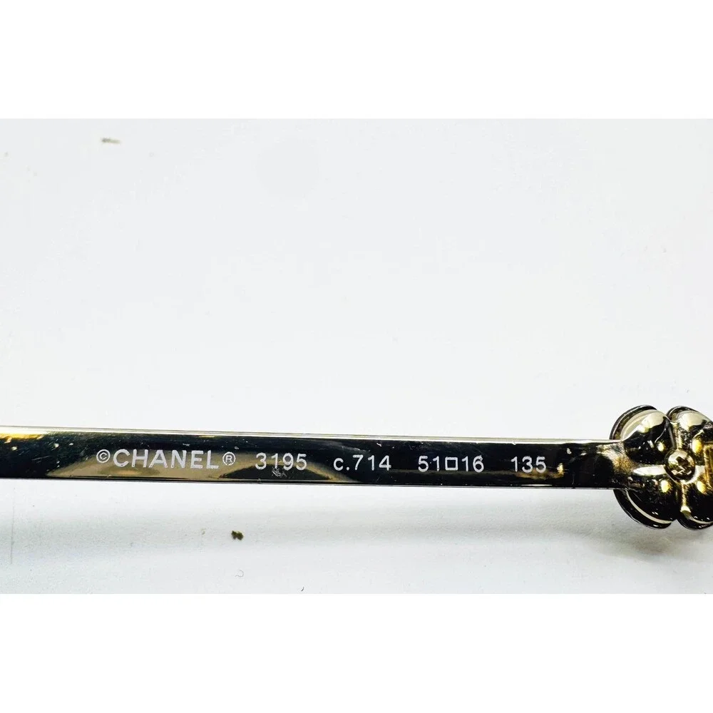 Chanel Eyeglasses Women Tortoise Gold Camellia Flower 3195 51-16-135
